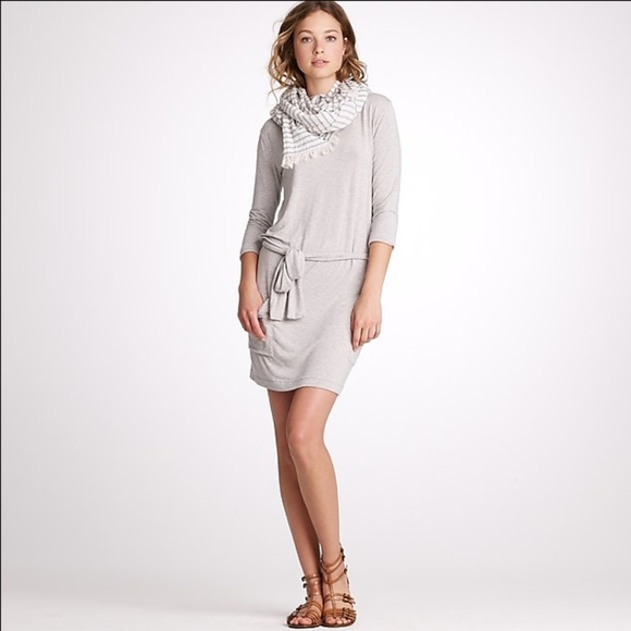 J. Crew Dresses & Skirts - J.Crew Colette Wrap Dress Long Slv Gray Knit Tie